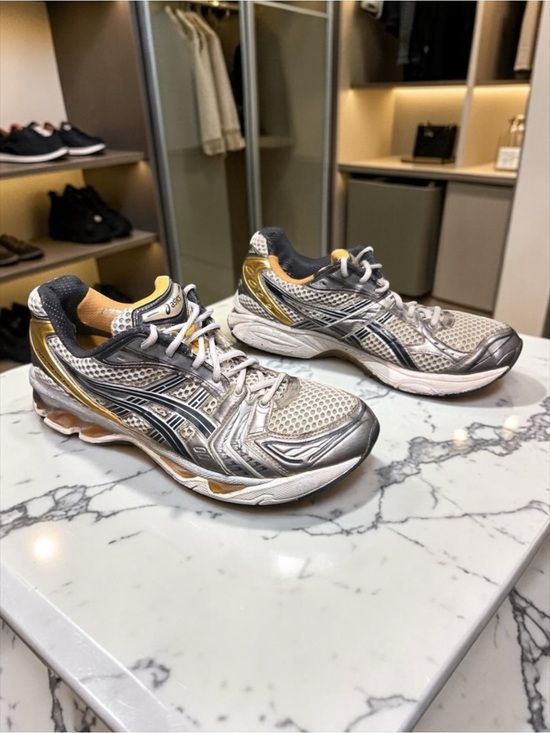 Asics Other - ASICS Gel-Kayano 14 Men's Running Shoes Silver White Gold Sneaker Size 10